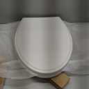 Hibbent Premium Elongated Toilet Seat with Cover Quiet Close, One-Click to Quick Release, Easy Installation Non-Slip Seat Bumpers, Slow Close Toilet Seat and Cover, Easy Cleaning-White Color