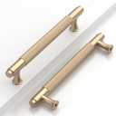 10 Pack 5"(128mm) Gold Cabinet Pulls Knurled Kitchen Cabinet Handles Drawer Pulls Cupboard Hardware for Cabinets