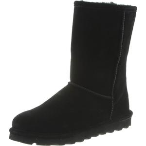BEARPAW Women's Elle Short Multiple Colors | Women's Boot Classic Suede | Women's Slip On Boot | Comfortable Winter Boot (6, Black Ii)