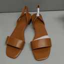 Ankis Low Heel Women Sandal Square Open Toe Brown Black White Leather Flat Sandal Comfortable Summer Slip on Slide Shoe Casual Beach Party Wedding 2025 (10)
