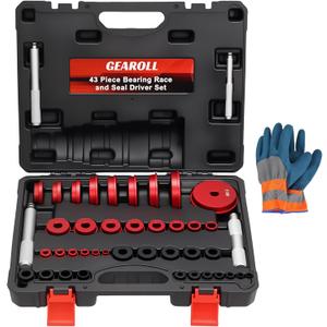 Bearing Press Kit, Bearing Race and Seal Driver Set, Bearing Race Punch Set with Seal Driver and Bearing Adapters, Bearing Seal Driver Kit (43 Piece Bearing Press Kit)