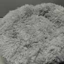 Dogs Bed for Small Dogs, Anti-Anxiety Washable Round Bed (Light Grey, 24.0" L x 24.0" W x 8.0" Th)