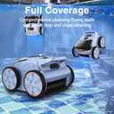 SAT20 Cordless Robotic Pool Cleaner 180 Mins Runtime Auto Vacuum Up to 2000 Sq.ft for Above Ground Pools IPX8 Waterproof LED Indicator Cleans Floor & Wall Not for Sharp Steps or Raised Drains