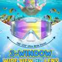 Kids Swimming Goggles 2 Pack, Anti Fog&UV Swim Goggles for Boys Girls, No Leak Pool Beach Essentials for kid 3-14 (Blue & Green with Nose Cover)