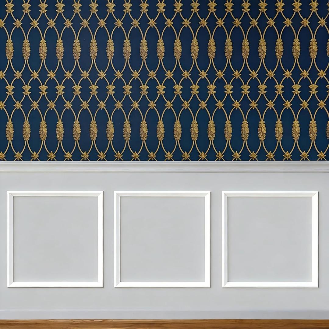 COUKIU Pre-Cut 3 Set Peel and Stick Wall Molding Trim Kit, 20" x20" Premade Wainscoting Panels, Self Adhesive Moulding Panel for Interior Walls Picture Frame