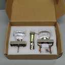 Privacy Glass Door Knob with Lock, Crystal Glass Door Knobs Interior, Bed Bath Door Knob Brushed Nickel Square Diamond, BS-002