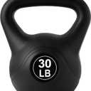 ALTLER Vinyl Plastic Concrete Kettlebell 10-50LBS Safe Strength Training Kettlebell Anti-Slip Grip Weight for Home Workouts and Men/Women/Beginners