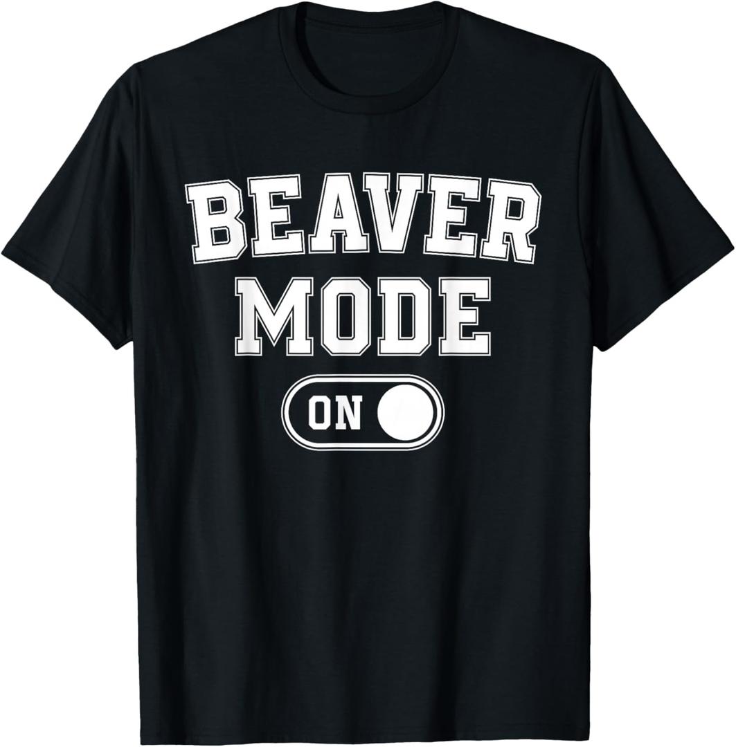 Beaver Mode On Costume Funny Dam Builder Gift Animal Lover T-Shirt 2 XL 