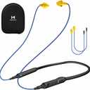 MIPEACE Bluetooth Earplug Headphones, Neckband Ear Protection Work earbuds-29db Noise Reduction Safety Headphones with Replacement Buds,19+Hour Battery for Lawn Mowing DIY(Blue)