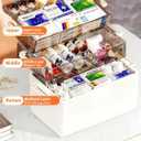 3-Tier Medicine Storage Box Cabinet, Portable Medicine Cabinet with Plastic Handle, Multipurpose Medical Box with 7 Individual Boxes