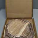 Sabary 3 Pieces Acacia Wood Serving Tray Wooden Octagon Bread Fruit Platter Large Decorative Plates Charcuterie Cheese Platter Board Vegetable Food Dish for Salad Pizza Cupcakes(12", 10", 8")