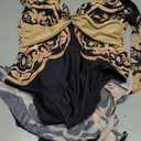 SherryDC One Piece Swimsuit with Cover up Wrap Skirt Sarong Floral Print Plunge V Neck Bathing Suit for Women (L)
