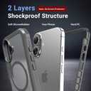 Magnetic for iPhone 16 Case, [Compatible with MagSafe][Military Grade Drop Protection][Heavy Duty Protection][Non-Slip][Shockproof] 2-Layer Durable Bumper Phone Case 6.1''-Gray