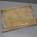 Bamboo Serving Tray Rectangle Platter Breakfast Dinner Food Bed Tray for Eating Kitchen Restaurants (1, 15" x 10.2" x 1.2" (with Handle))