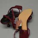 RIBONGZ Block Heels Prom Heeled Sandals for Women Chunky Square Open Toe Strappy High Heels Ankle Strap Wedding Bridal Shoes High Heel Sandals for Party Dress 36.5