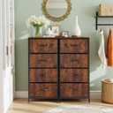 4 Drawers Dresser for Bedroom Fabric Storage Tower with Wooden Top, 11.8"D x 17.7"W x 37.4"H