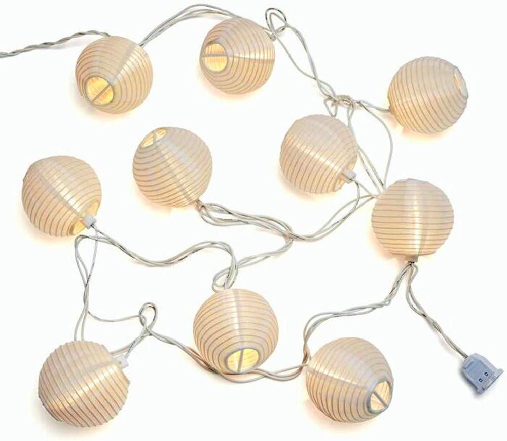 SUNSGNE 8.5Ft Cute White Lantern String Lights, 10 Mini LED Oriental Style White Lanterns Plug in Home & Garden Decorative Lights for Indoor/Outdoor Patio Party Wedding Bedroom Bistro Bar