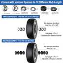 13x5.00-6 Flat Free Tire and Wheel Zero Turn Mower Front Tires Gray Rim with 3/4", 5/8" and 1/2" Bearings, 4.2"-7.3" Centered Hub, Compatible with Lawn Mower Garden Tractor Gray- 2Pack