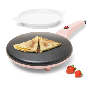 Moss & Stone Pink Electric Crepe Maker 8 Inch, Portable Crepe Maker & Hot Plate Cooktop On/Off Switch, Nonstick Coating, Automatic Temperature Control, Easy To Use For Pancakes, Blintz