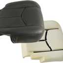 GXARTS Driver Side Bottom Lower Replacement Leather Seat Cover 692 or 69i Dark Gray and Bottom Foam Cushion Pad Compatible with Chevy Silverado GMC Sierra 2003 2004 2005 2006