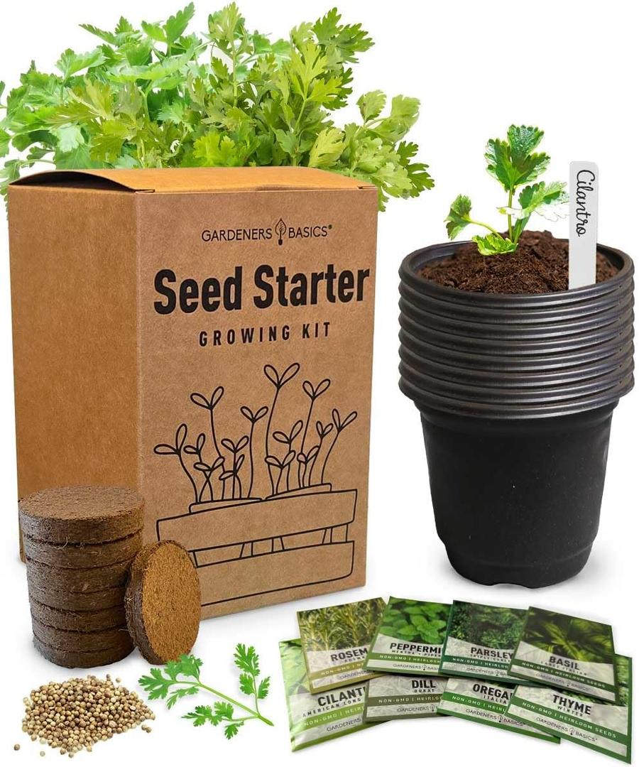8 Herb Seed Starter Kit Grow a Variety of Fresh Culinary Herbs Non-GMO Heirloom Seeds, Complete Indoor & Outdoor Grow Kit, Perfect for Home Gardens & Cooking