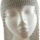 Aluminum Chainmail Coif Head Hood Butted Chainmail Head Scarf Anodized Aluminum Chainmail Hood Large Size Chainmail Headwear