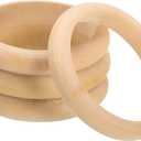 uxcell Wooden Bangle Bracelet, 4Pcs 81mm - Log Retro Macrame Rings, Unfinished Smooth Wood Circle, Wooden Rings for Crafts, Jewelry, DIY Making, Home Decor