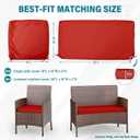 3 Pack of Outdoor Seat Cushion Replacement Set Suitable for 4 Pieces of Wicker Rattan Furniture Terrace Guest Set Sofa Chair (36x18x2, 18x18x2), Only Cover Red