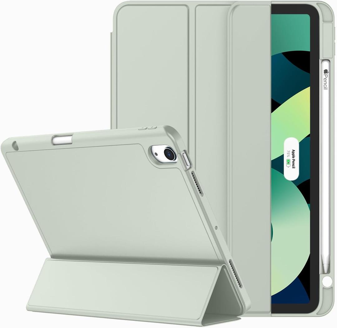 ZryXal iPad Air 11 Inch Case M3 2025 / M2 2024, iPad Air Case 5th Generation/4th Generation 2022/2020 10.9 Inch [Support Touch ID and Auto Wake/Sleep](Sega Green)