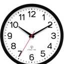 AKCISOT Atomic 10 Inch Wall Clock Analog Clocks for Indoor Kitchen, Battery Operated Clock for Bedroom Office Classroom Living Room(Black)