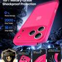 for iPhone 17 Pro Max Case [Full Camera Protection][Military Grade Shockproof], for 17 Pro Max Phone Case [Anti-Yellowing][Ultra Slim],Case for iPhone 17 Pro Max 6.9, Frosted HotPink