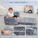 Airpanda Comfy Toddler Couch and Chair for Kids with Blanket, 2-in-1 Soft Plush Fold Out Kids Sofa Chairs for Girls and Boys, Convertible Sofa to Lounger for Playroom, Glowing Starry Sky