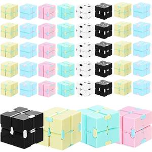 Chivao 36 Pcs Infinity Cube Sensory Toy Handheld Infinite Fidget Blocks Toy Flipping Hand Cube Desk Gadget Valentines Day Gifts Portable for Adult Kids Anxiety Stress Relief(Sweet Style)