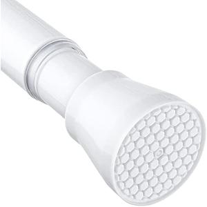 White Tension Curtain Rod for Windows 28 to 48 inch Adjustable Expandable Pressure Spring Curtain Rod No Drilling Curtain Rod for Bedroom Doorway Closet Door 3Pcs