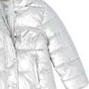 Amazon Essentials Girls' Little Long Heavy-Weight Hooded Puffer Jackets, Metallic Silver, Large