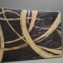 VAYIMDH Black And Gold Pictures for Living Room Black Wall Decor Minimalist Wall Decorations Abstract Wall Paintings 29"x 58" for Office