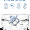 2 Packs Baby Teething Toy Silicone Teething Mitten for Babies Over 3 Months Anti Dropping Wrist Hand Teethers Baby Chew Toys for Sucking Needs, BPA Free (Blue & Caramel)