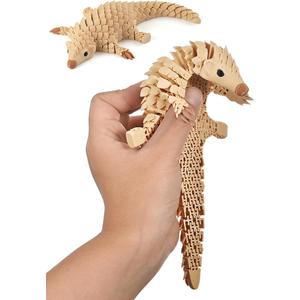 3D Printed Animals, 6" Articulated Pangolin Toy, 3D Printed Toys, Flexible Animal Figurine Fidget & Desk Decor, Realistic Scaled Pangolin Collectible Gift for Office, Animal Lovers (Pangolin Toy)