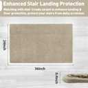 PURE ERA Carpet Stair Tread Landing Mat Tape Free Self Adhesive Non Slip Skid Resistant Indoor Doormat Area Rug Floor Mat for Kitchen Bathroom Workstations Washable 2' X 3' (Cream Grey)