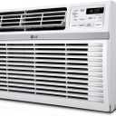 LG 8,000 BTU Window Air Conditioner, 115V, Cools 340 Sq.Ft. for Bedroom, Living Room, Apartment, Quiet Operation, Electronic Control with Remote, 3 Cooling & Fan Speeds, Auto Restart, White