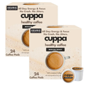 Cuppa Healthy Mushroom Coffee Single Serve Pods (K-Cups) with Lion's Mane & Ashwagandha for All Day Energy & Focus - No Crash or Jitters - Nootropics for Brain Health, Gut Health, Immunity, Stress, Memory + Mood - 48 Servings (Pack of 2)