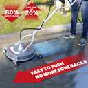WOJET 18 Pressure Washer Surface Cleaner with 4 Wheels & Dual Handles, 4500PSI Surface Cleaner Attachment for Pressure Washer for Concrete Driveway Sidewalk Deck Patio Cleaning, 3/8'' Quick Connect