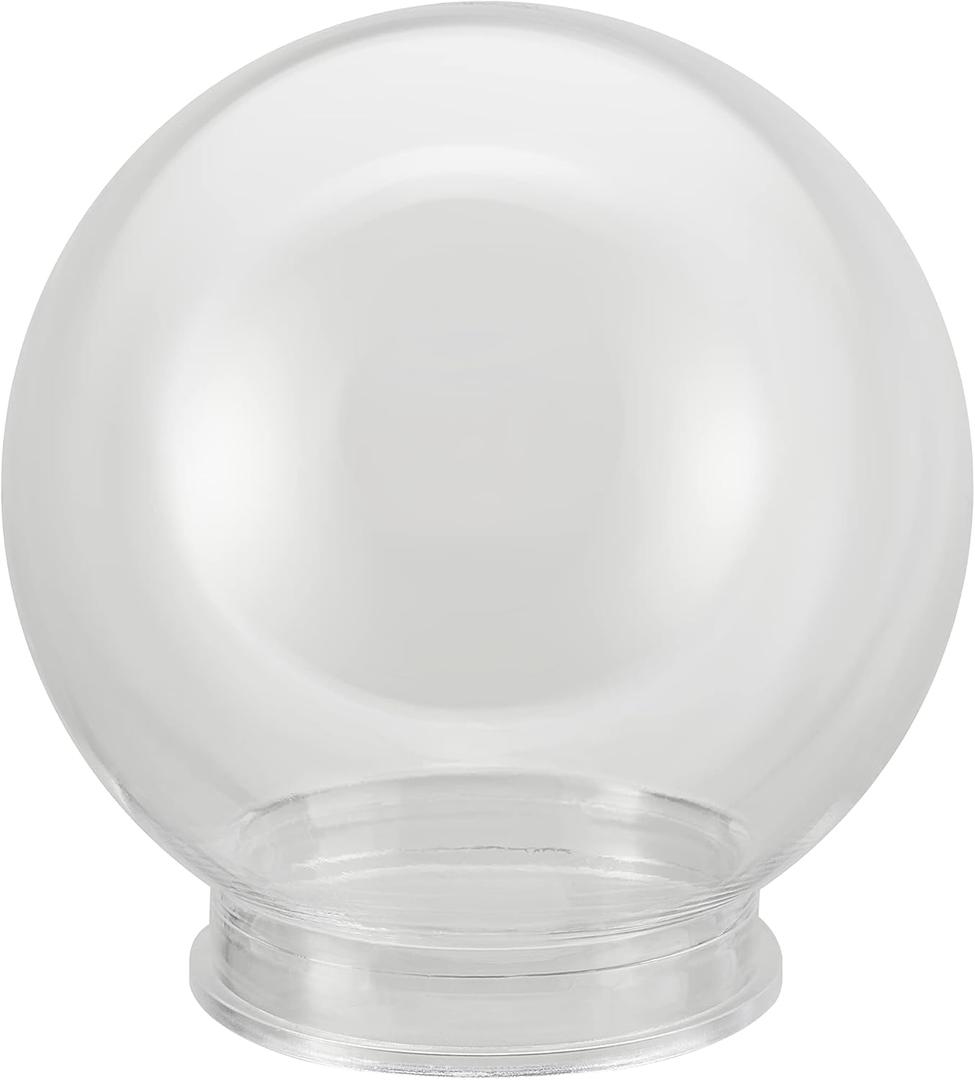 Aspen Creative 28001-60-41, 6" Clear Acrylic Replacement Lamp Post Globe with 3-3/4" Neck
