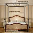 Stainless Steel Canopy Bed Frame Full Size, Thicken Full Canopy Frame for Metal Bed Wood Bed Bedroom DecorBlack, 53"W x 78"L