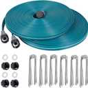 LINEX Sprinkler Soaker Hose 50 ft 2 pack for Garden Lawn Watering Hose with Hose Stakes