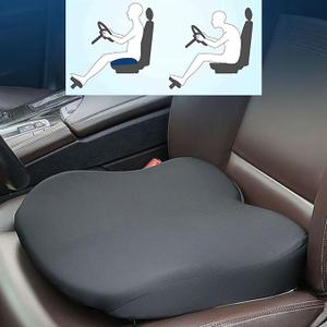 Adult Booster Seat for Car, Wedge Cushion Black Seat Pads Heightening 3.9in, Washable Chair Cushion Pads, Non-Slip Breathable Car Seat Cushions for Driving, 