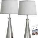 Rinweey 28" Silver Touch Table Lamps Set of 2 with USB A+C Ports, 3-Way Dimmable Bedroom Lamps for Night Stands, Tall Modern Living Room Lamps for End Tables (2 LED Bulbs Included)