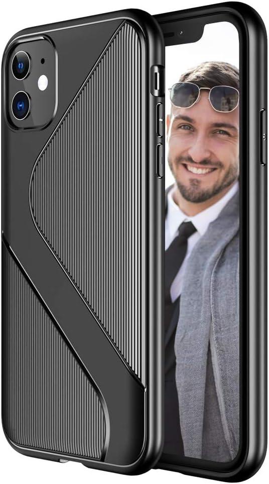 Compatible with iPhone 11 Case, Protective Non-Slip TPU Case with Grips, Anti Scratch Shockproof Drop Resistant Full Body Soft Cover for iPhone 11 6.1 inch (Black)
