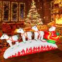 10FT Christmas Inflatables Outdoor Decorations, Santa Claus with 3 Reindeer Sleigh, Built-in LED Lights Christmas Snowmobile Inflatable for Indoor Outdoor Home Holiday Party Lawn Garden Dcor