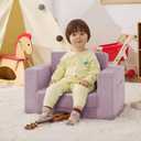 Toddler Couch Chair, Foldable Kid Couch Comfy 1-3 Years Old, Purple
2-in-1 Kids Sofa for Playing, Sitting, Reading, Toddler Chairs that Fold Out with Soft Washable Cover, Side Pockets
